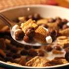 spoonful of Golden Grahams and Cocoa Puffs s’mores cereal