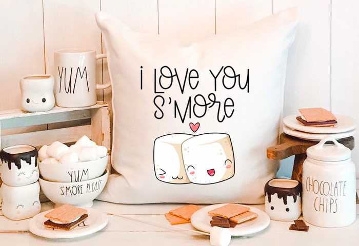 I love you s’more pillow cover