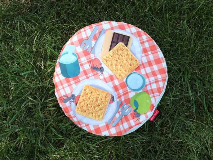 picnic with Fisher-Price S’more Fun Campfire toy