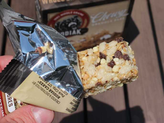contents inside of wrapper of granola bar