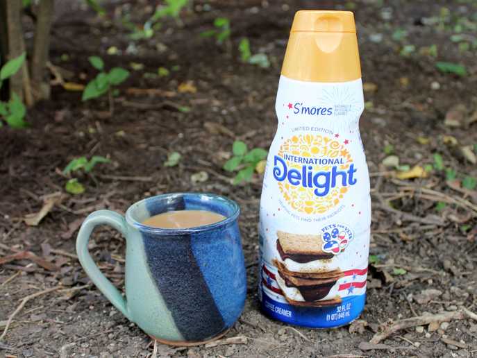 International Delight S’mores coffee creamer in a mug